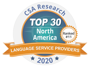CSA Research - Top 30 North America Language Service Providers badge
