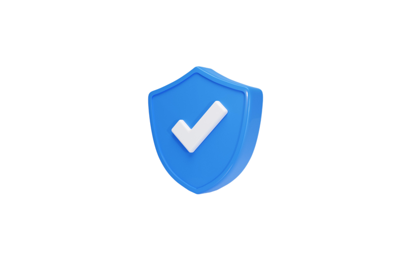 3D isometric vector image of a blue security shield with a white checkmark in the middle. The shield is depicted from an isometric perspective, giving it a three-dimensional appearance. It is colored in blue to represent security and protection. In the center of the shield, there is a white checkmark, symbolizing verification or completion. The image portrays the concept of security assurance or successful validation, emphasizing the shield as a protective symbol with the checkmark indicating reliability or compliance.